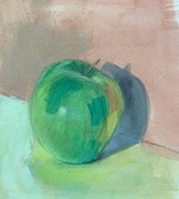 Apple 2, mixed media on paper