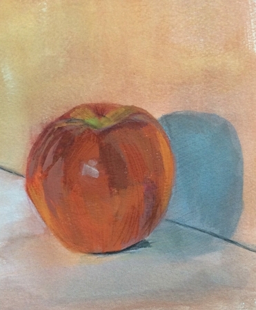 Apple 1, mixed media on paper