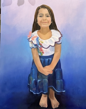 Charlotte as Mirabel, Oil on cradled board