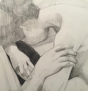 Hands, graphite on paper